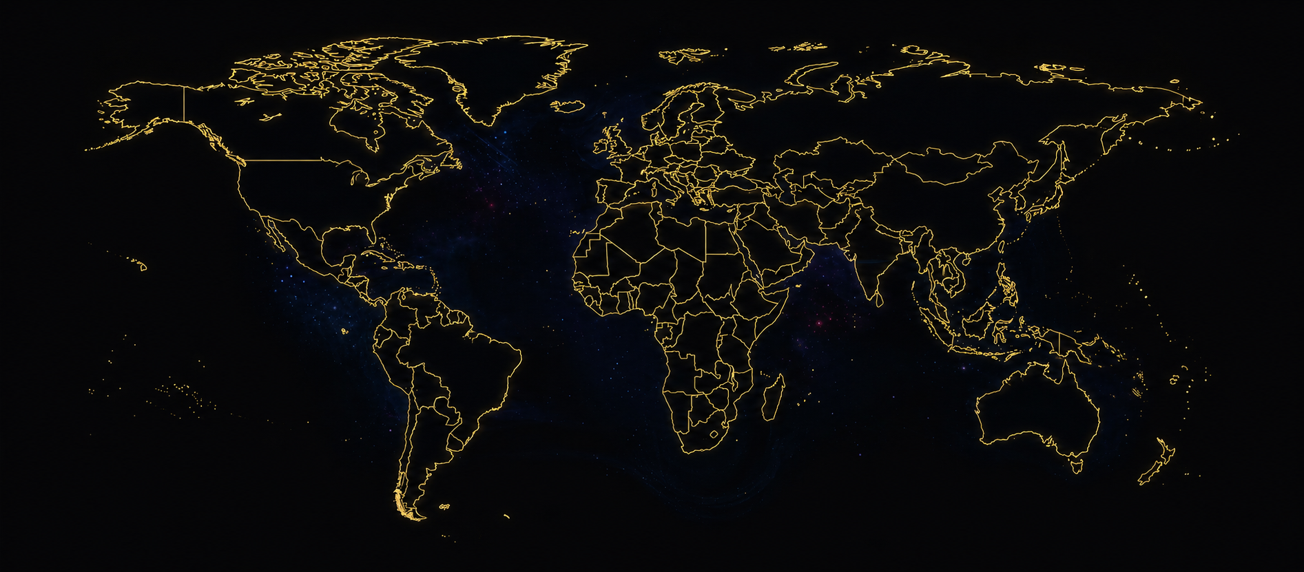 Mapa-múndi com o alcance global